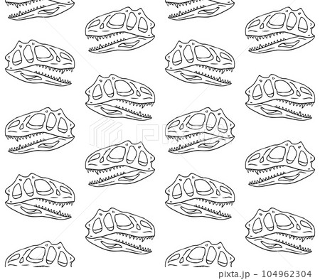 Vector seamless pattern of tyrannosaurus skull Vector seamless pattern of tyrannosaurus skull 104962304