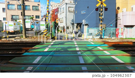 常磐貨物線の片瀬道踏切付近の風景 常磐貨物線の片瀬道踏切付近の風景 104962307