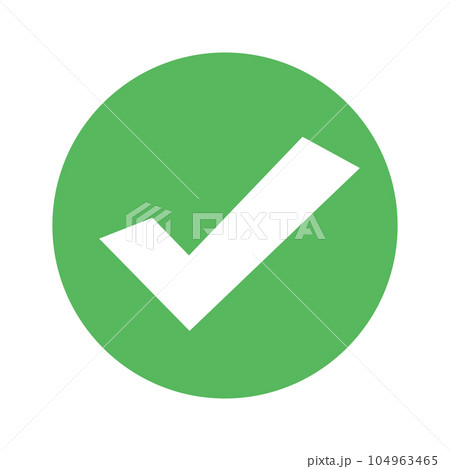 丸い強調チェックボックスアイコン。成功。ベクター。 104963465