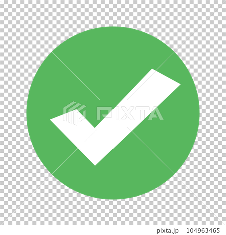 丸い強調チェックボックスアイコン。成功。ベクター。 104963465