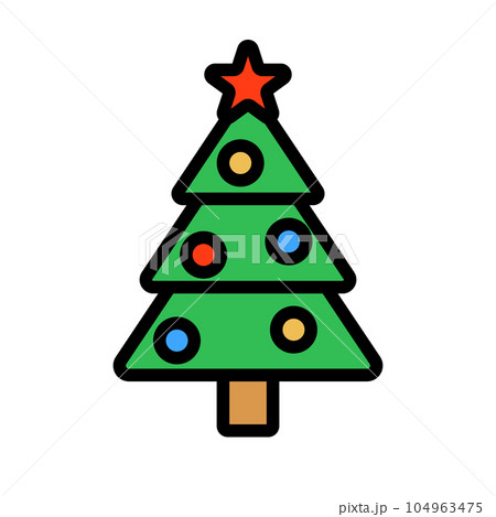 クリスマスツリーのアイコン。クリスマスフェスティバル。ベクター。 104963475