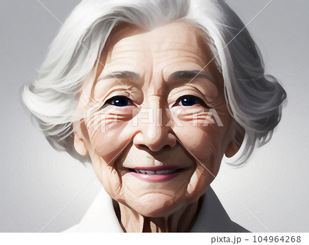 笑顔が素敵な80歳の女性のイラスト素材 [104964268] - PIXTA