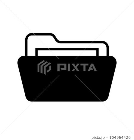 フォルダとファイルのシルエットアイコン フォルダとファイルのシルエットアイコン 104964426