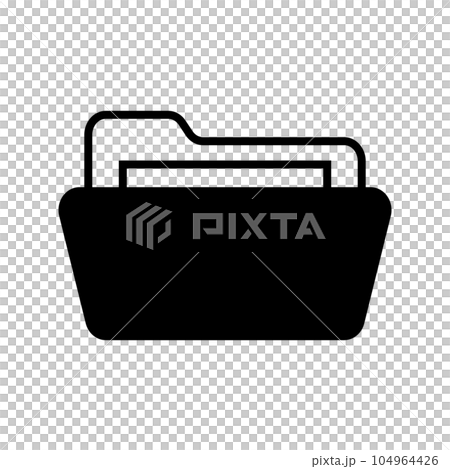 フォルダとファイルのシルエットアイコン フォルダとファイルのシルエットアイコン 104964426