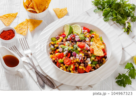 Black Bean Salad with Black-Eyed Peas and veggies Black Bean Salad with Black-Eyed Peas and veggies 104967323