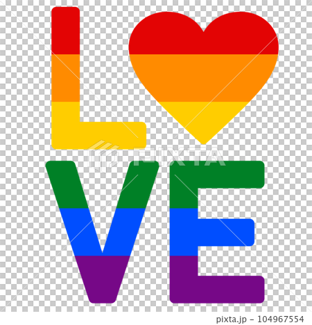 LOVE （レインボーカラーのハート） 104967554