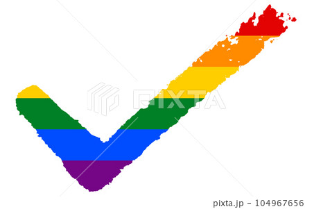 チェックマーク レインボーカラー 104967656