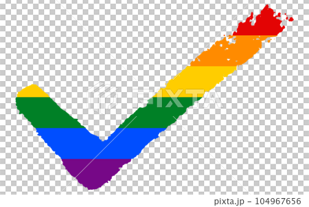 チェックマーク レインボーカラー 104967656