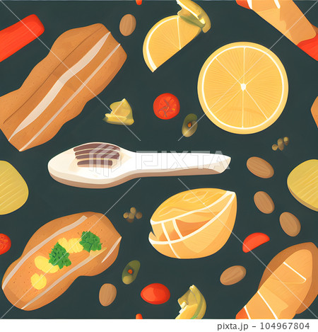 Food vegetable random pattern seamless,...のイラスト素材 [104967804] - PIXTA