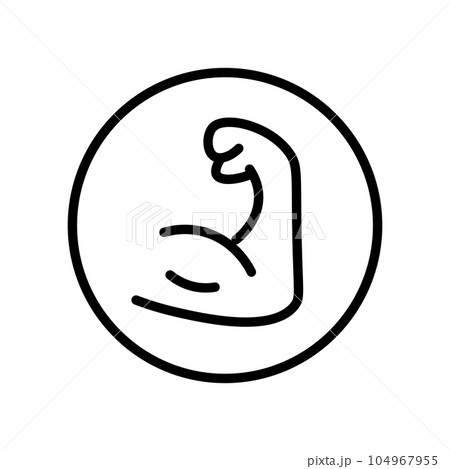 丸い筋肉のアイコン。上腕二頭筋。ベクター。 104967955