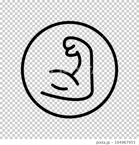 丸い筋肉のアイコン。上腕二頭筋。ベクター。 104967955