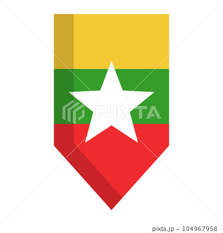 ミャンマー国旗のペナントアイコン。ベクター。 104967958