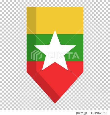 ミャンマー国旗のペナントアイコン。ベクター。 104967958