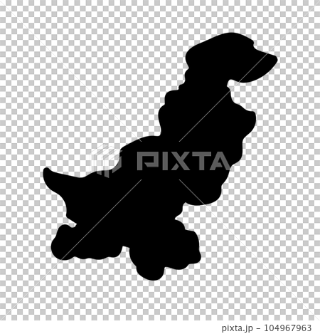 パキスタン地図のシルエットアイコン。ベクター。 104967963