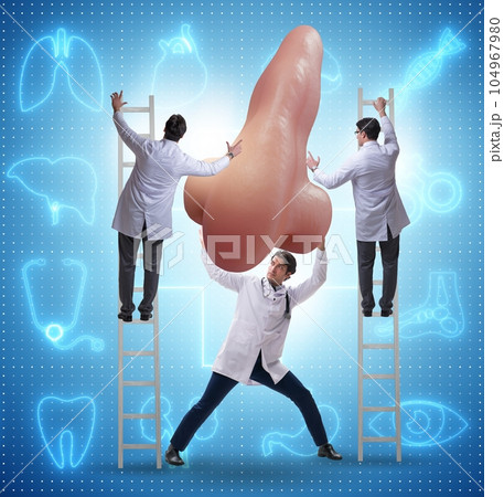 Doctors doing plastic nose surgery Doctors doing plastic nose surgery 104967980