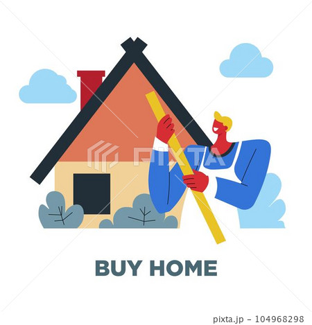 Buy home, human need, guy and house, sociology Buy home, human need, guy and house, sociology 104968298