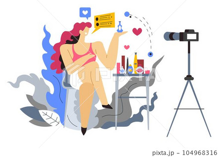 Makeup artist or stylist, Internet beauty blogger, girl and cosmetics 104968316