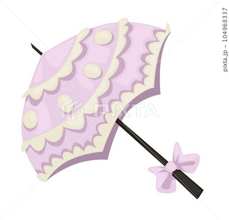 1900s style umbrella with lace and bow isolated accessory 104968337