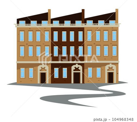 1900s style apartment building or townhouse isolated construction 1900s style apartment building or townhouse isolated construction 104968348