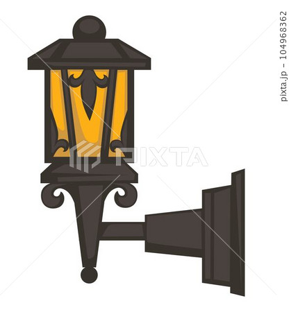 Street lantern or lamp isolated exterior object, facade decor 104968362