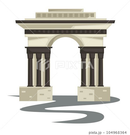 Empire style arch or building, columns or pillars isolated construction 104968364