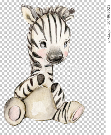 Watercolor hand drawn cute small baby animal. Drawn watercolor illustration isolated on white background. 104969025