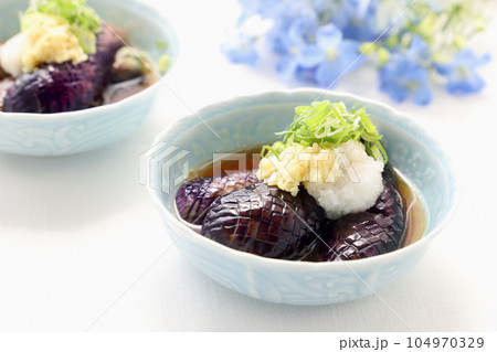 なすの揚げびたし 茄子の揚げびたし なすの揚げびたし 茄子の揚げびたし 104970329