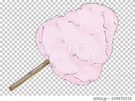 Illustration of pink cotton candy (watercolor style) 104970538