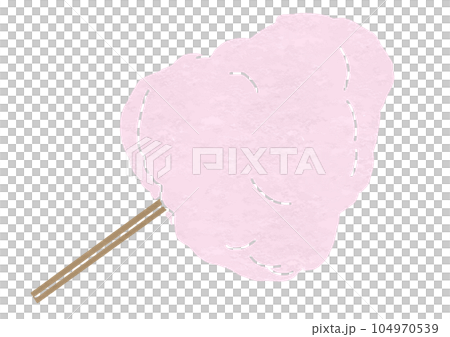 Illustration of pink cotton candy (print style) 104970539