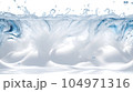Background image of moving water in waves bubbles on white background 104971316