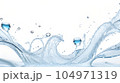 Background image of moving water in waves bubbles on white background 104971319