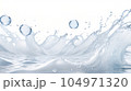 Background image of moving water in waves bubbles on white background 104971320