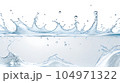 Background image of moving water in waves bubbles on white background 104971322