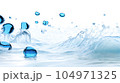 Background image of moving water in waves bubbles on white background 104971325