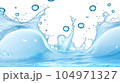 Background image of moving water in waves bubbles on white background 104971327
