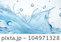 Background image of moving water in waves bubbles on white background 104971328