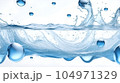 Background image of moving water in waves bubbles on white background 104971329