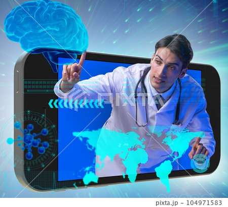 Telemedicine concept with doctor and smartphone Telemedicine concept with doctor and smartphone 104971583