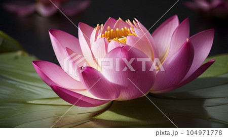 Beautiful pink waterlily or lotus flower in pond for your content creation Beautiful pink waterlily or lotus flower in pond for your content creation 104971778