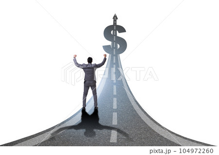 Businessman on the road to wealth Businessman on the road to wealth 104972260