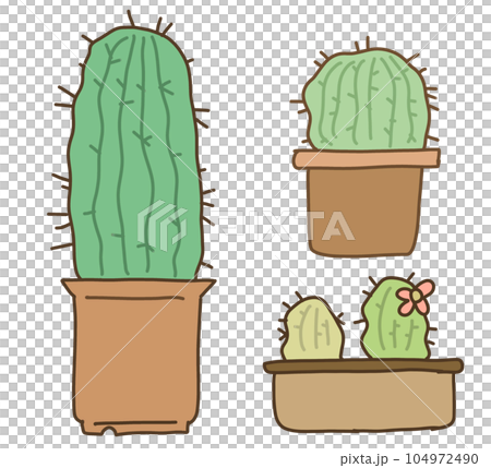 サボテンセットのイラスト素材 [104972490] - PIXTA