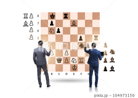 Business people playing chess on the board 104973150
