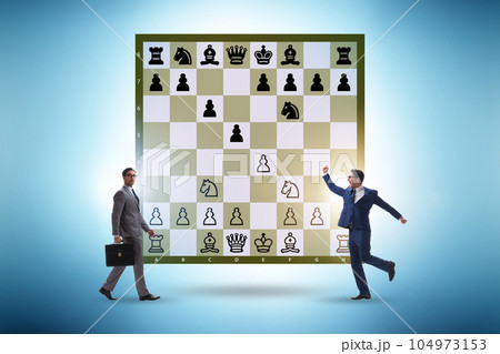 Business people playing chess on the board 104973153