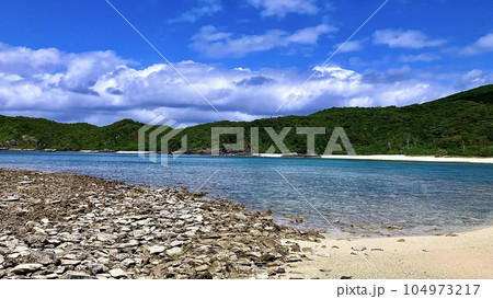 沖縄県慶良間諸島の阿嘉島のアグの浜 沖縄県慶良間諸島の阿嘉島のアグの浜 104973217