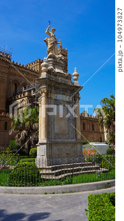 Palermo Cathedral in Palermo, Italy in a beautiful summer day 104973827