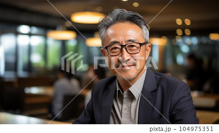 オフィスで働くシニア男性 104975351