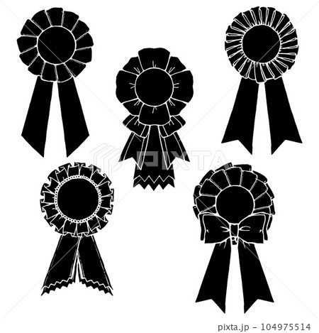 5種類のロゼット（セット）／シルエット 104975514