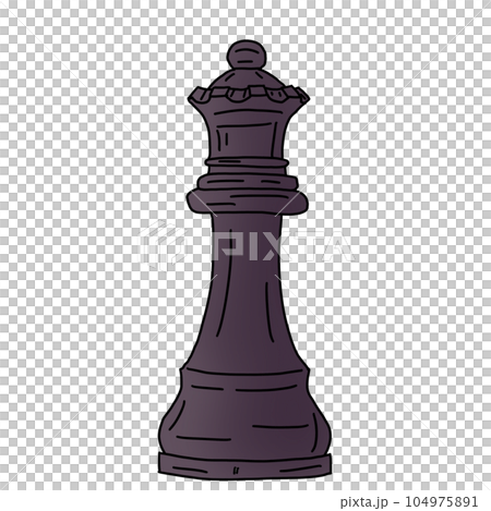 black and white chess pieces isolated on white background 104975891