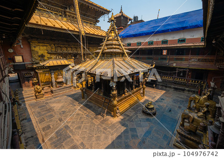 Hiranya Varna Mahavihar Temple. Located at the city of Lalitpur, Nepal. Hiranya Varna Mahavihar Temple. Located at the city of Lalitpur, Nepal. 104976742
