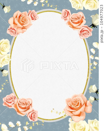 花柄のフレーム（縦） 104977023